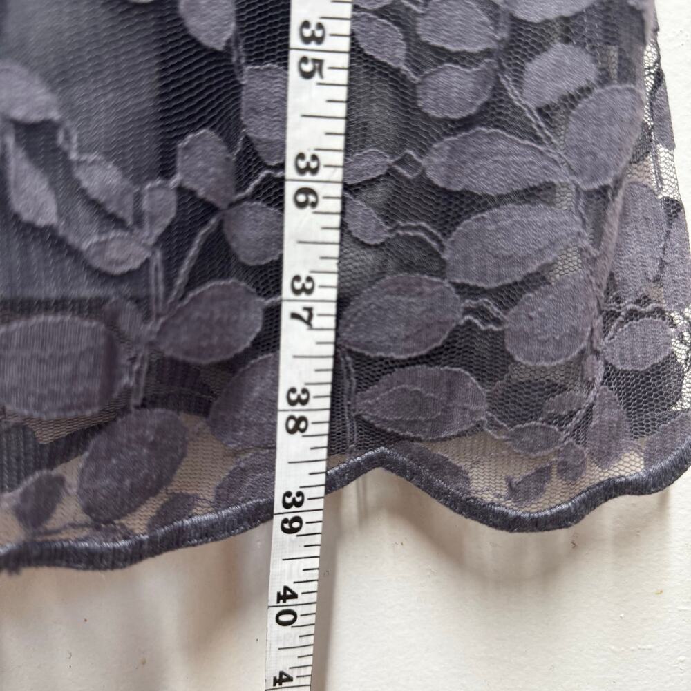 Garnet Hill Boheme Easy Sheer Lace Dress Leaf Botanical Sz12 Gray Elegant Church - Picture 8 of 11